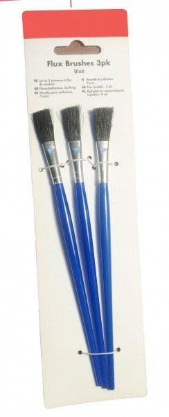Flux Brush Zestaw plastikowych uchwytów Włosie + plastik Czarny lub niebieski Długość 195 mm Nakładanie topnika lub kleju na stawy i nici