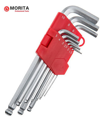 kupować Plastikowy uchwyt Klucz imbusowy z końcówką kulistą 9 szt. CR-V Stal 1,5 mm, 2 mm, 2,5 mm, 3 mm, 4 mm, 5 mm, 6 mm, 8 mm Do 25° Wkręcanie pod kątem online manufacture