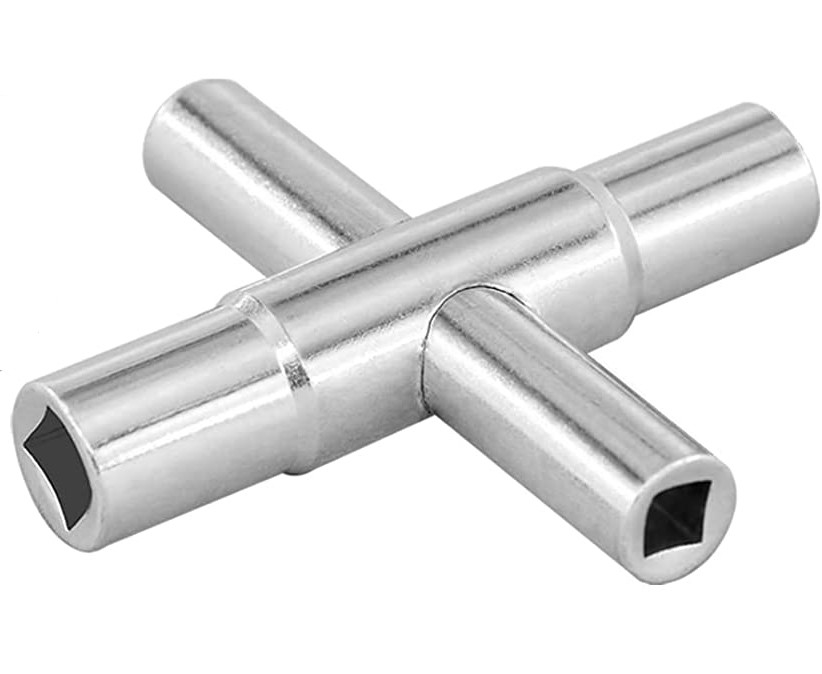Narzędzia hydrauliczne 4 Way Sillcock Key 4 klucz do kluczy Rozmiary-1/4 ′′,9/32 ′′,5/16 ′′,11/32 ′′ (1 opakowanie) Stal nierdzewna
