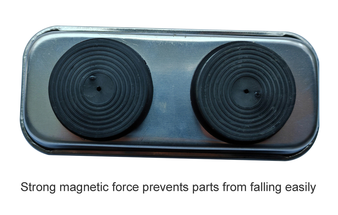 Narzędzia hydrauliczne prostokątne Pudełko magnetyczne ze stali nierdzewnej 150*65mm Wsparcie śruby, orzechy, śruby i części