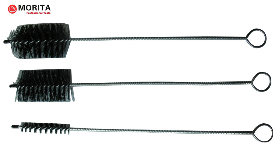Szczotka do czyszczenia dymu 3 sztuk 400 mm Stalowe i nylonowe Okrągłe Ø52 mm Okrągłe Ø15 mm Płaskie 52*30 mm Srebro